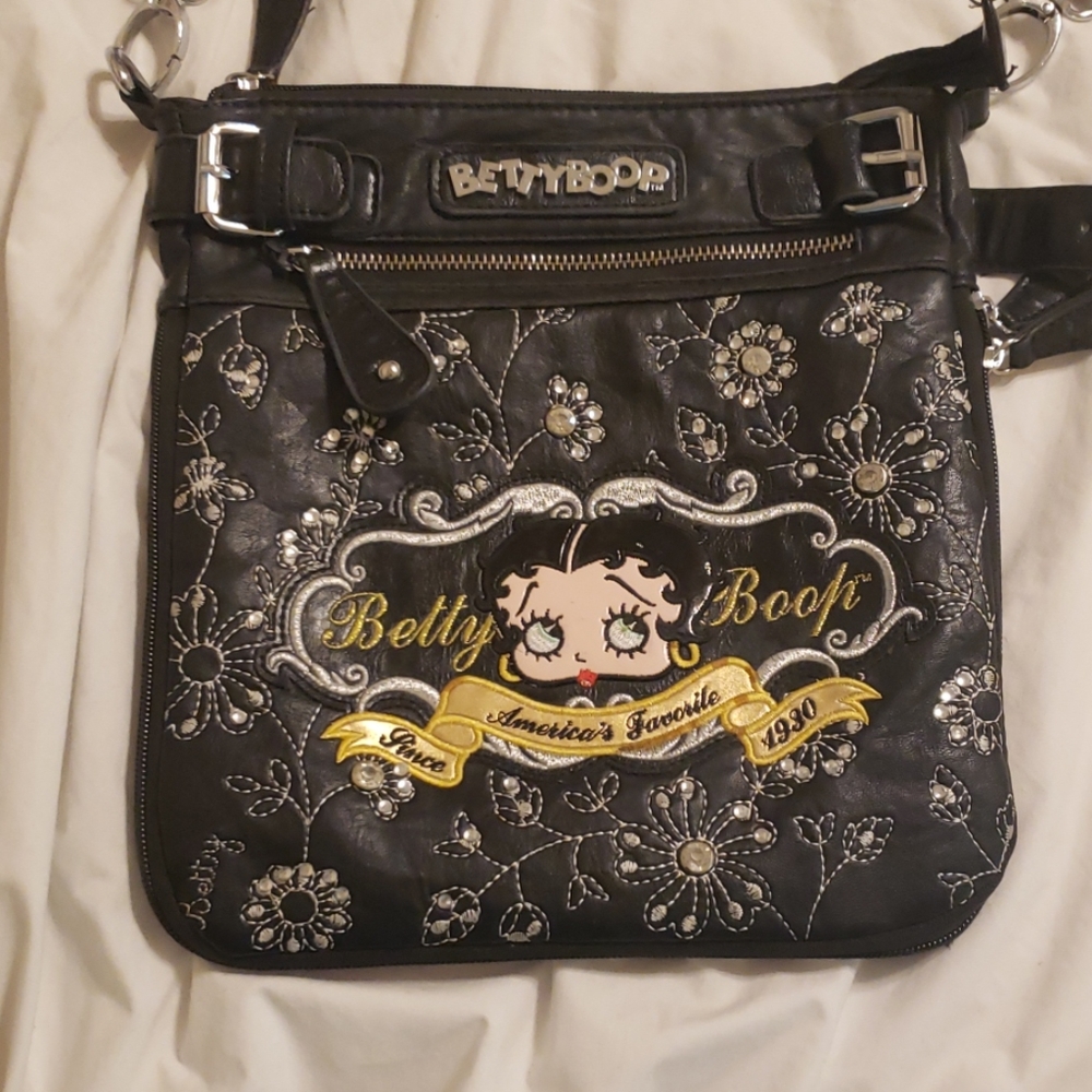 Betty boop leather shoulder bag
